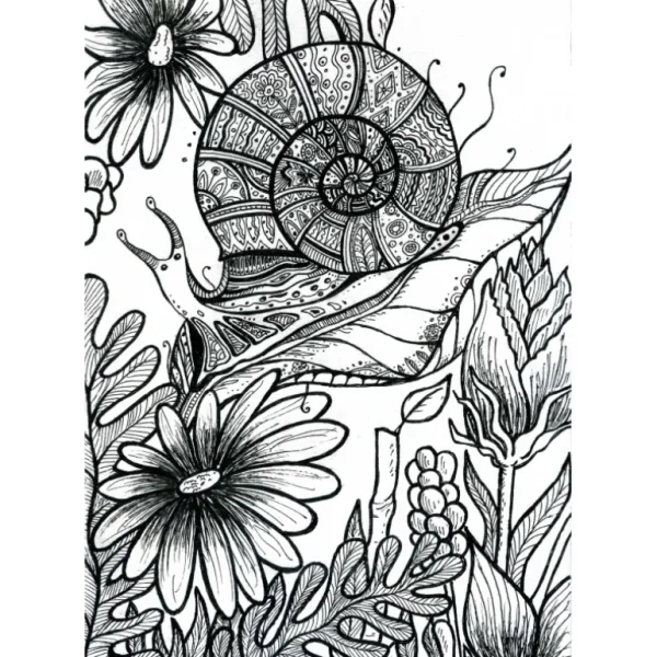 FLOWERS & SNAIL by Tatiana Rymorenko