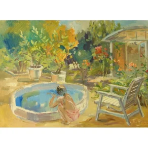 GIRL BY THE SWIMMING POOL