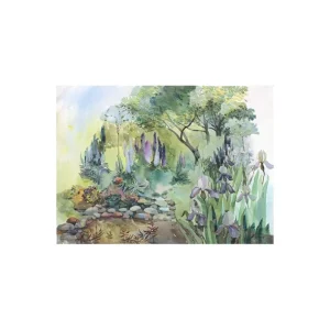 LANDSCAPE WITH IRISES by Anna Sidorina