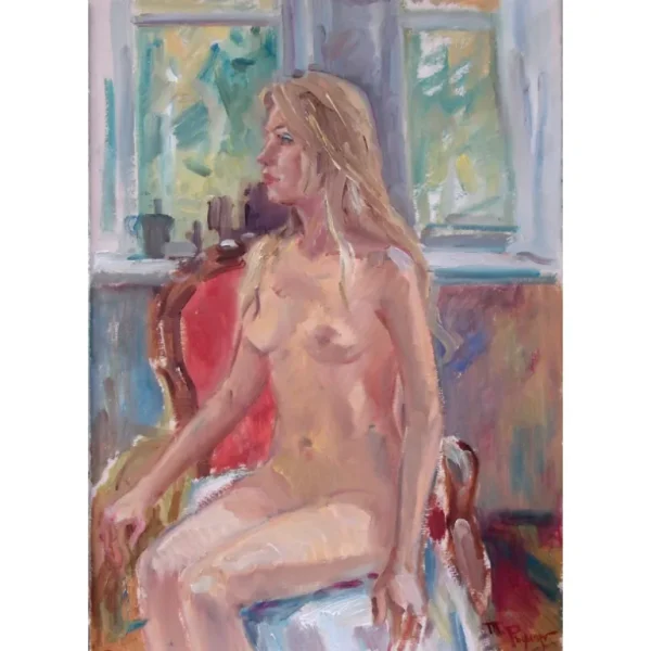 NUDE WOMAN ON A CHAIR by Tatiana Rymorenko