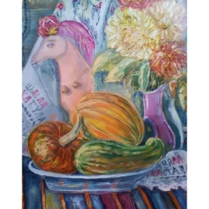 PINK HORSE & PUMPKINS by Irina Garshina