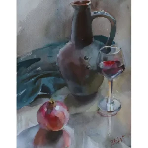 pomegranate wine_28x38cm
