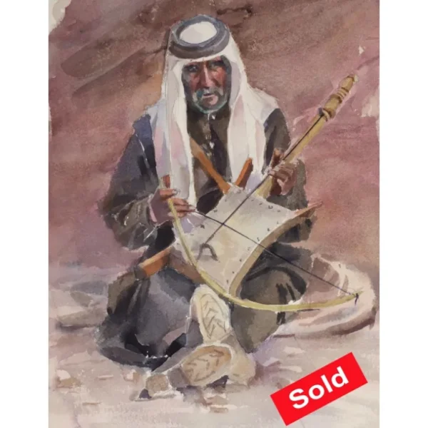 Sold. An old musician from Petra