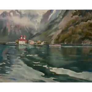 St. Bartholonew at lake Kenigssee by Piter Ilitzky