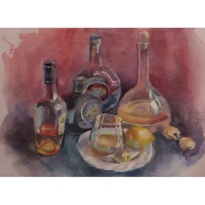 still life with bottles55x38