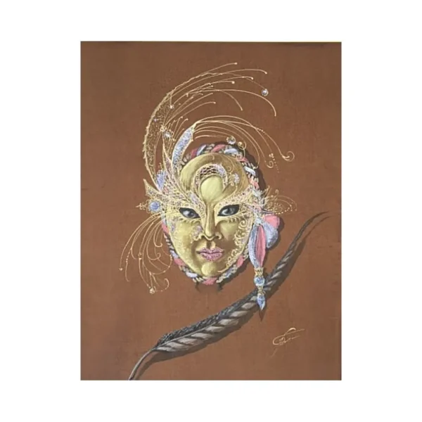 VENETIAN MASK & FEATHER by Irina Bespalova